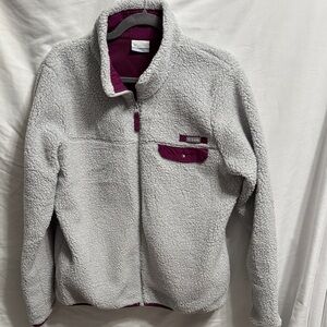 Columbia Gray and Purple Sherpa jacket